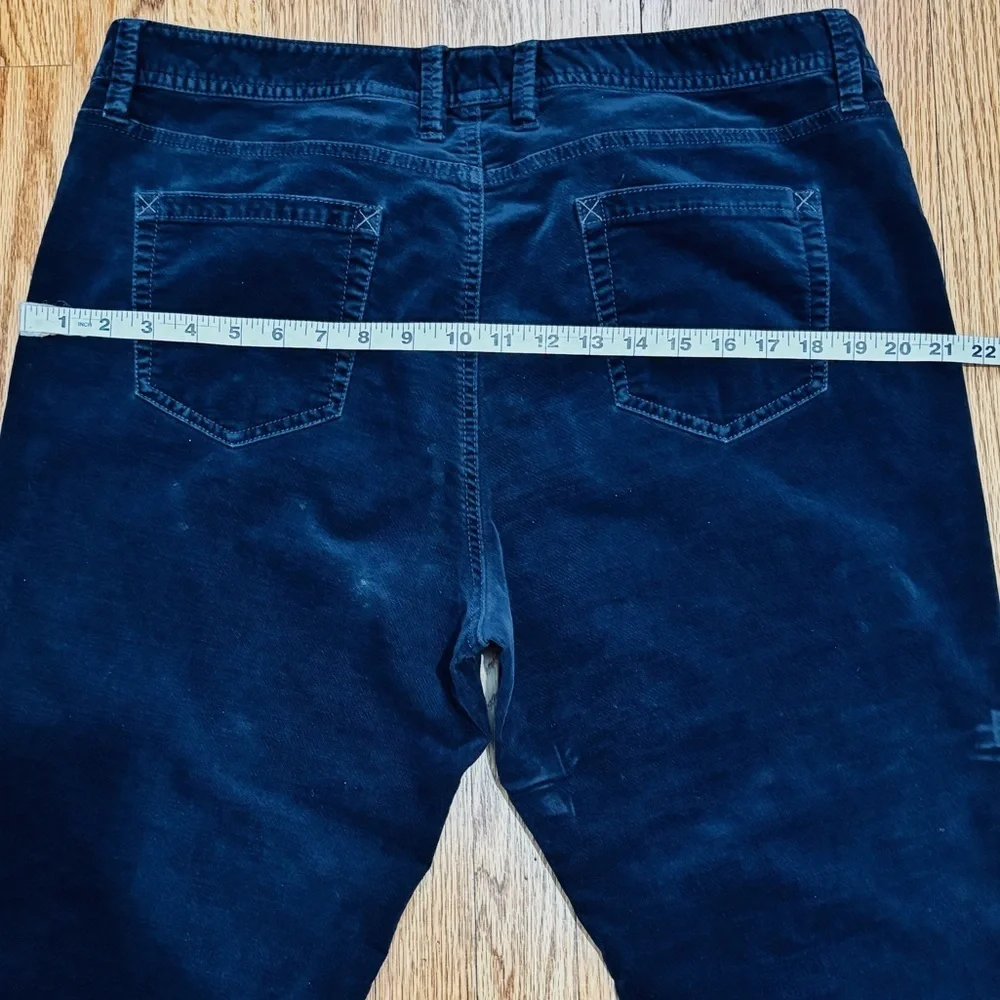 Vintage Eddie Bauer Cowgirl 16 High Rise Navy Raw Hem Flare Leg Corduroy Pants